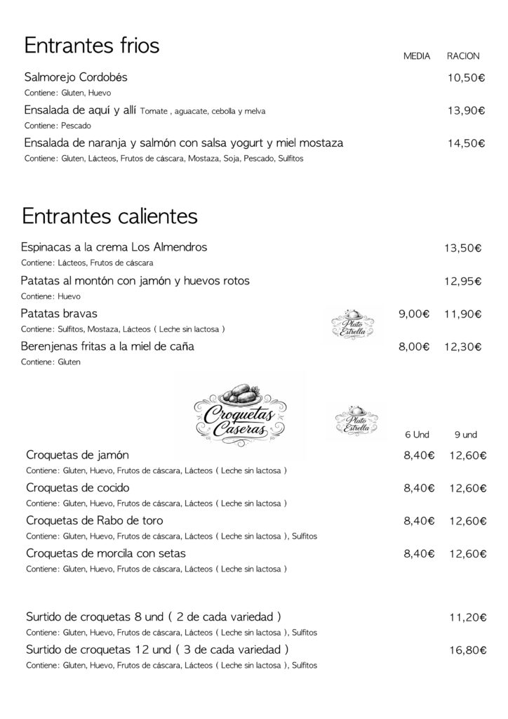 Carta Los Almendros página 1
